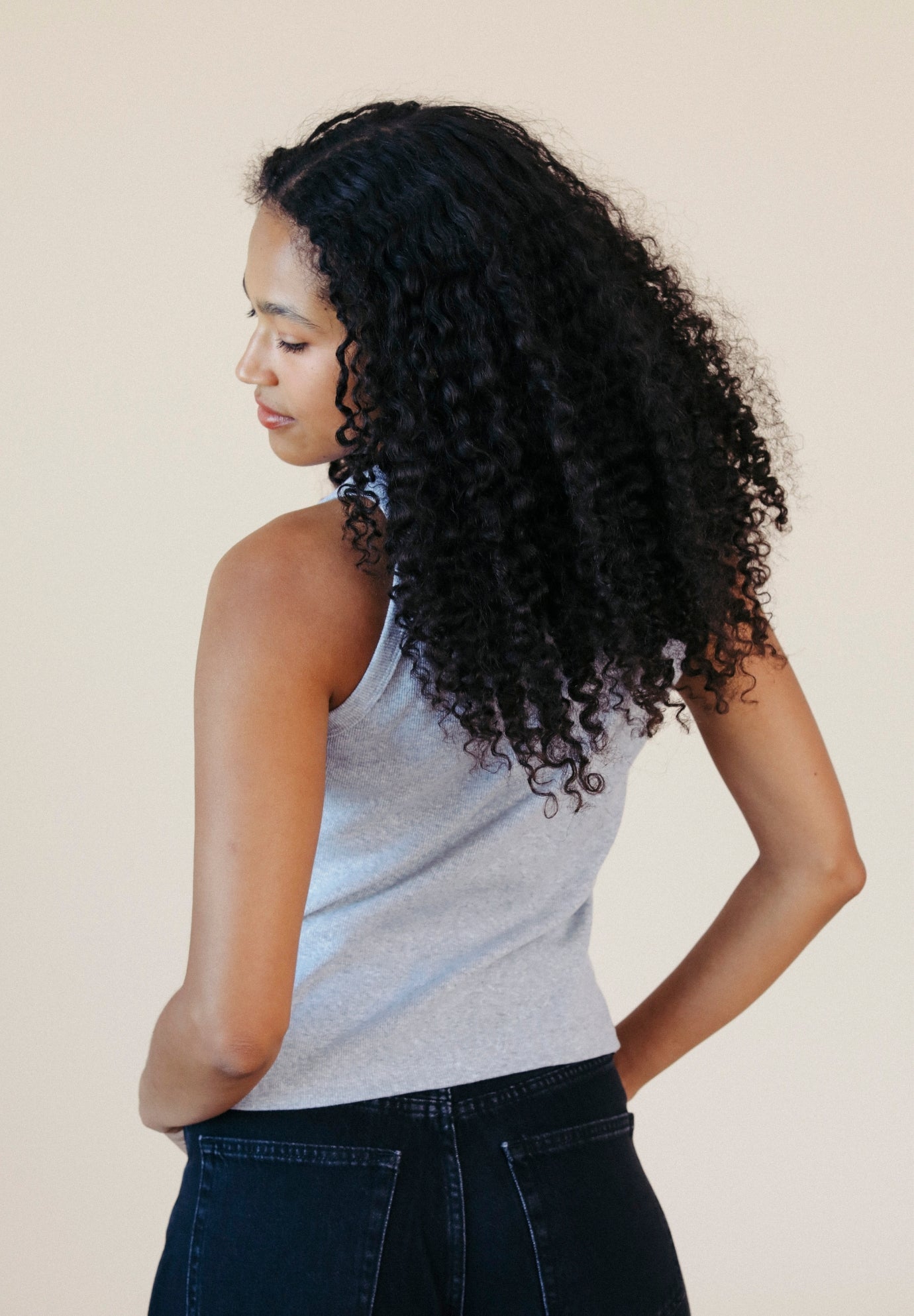 Charlie Ribbed Organic Cotton Tank - Heather Gray