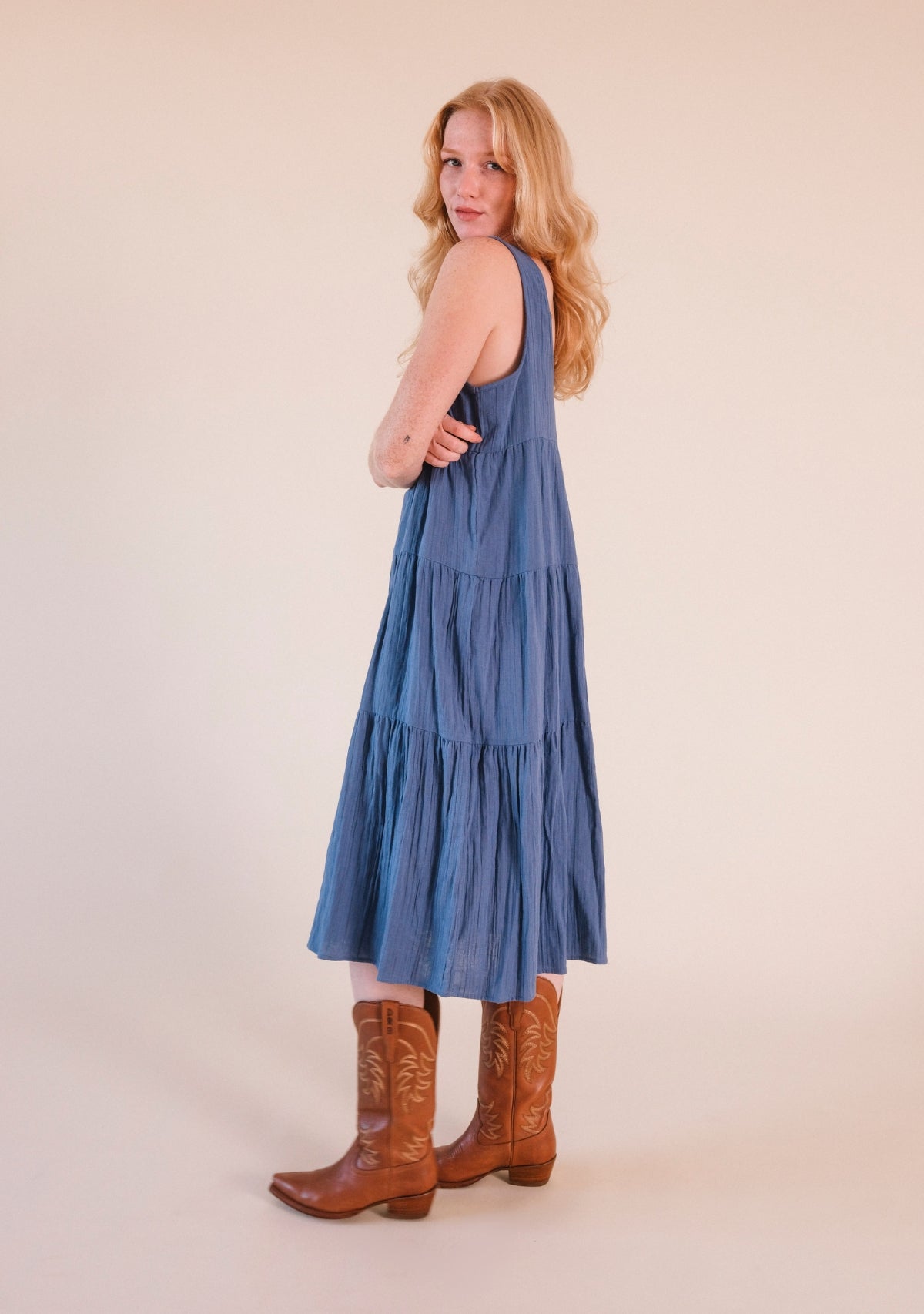 Teresa Tiered Tank Dress - Ocean