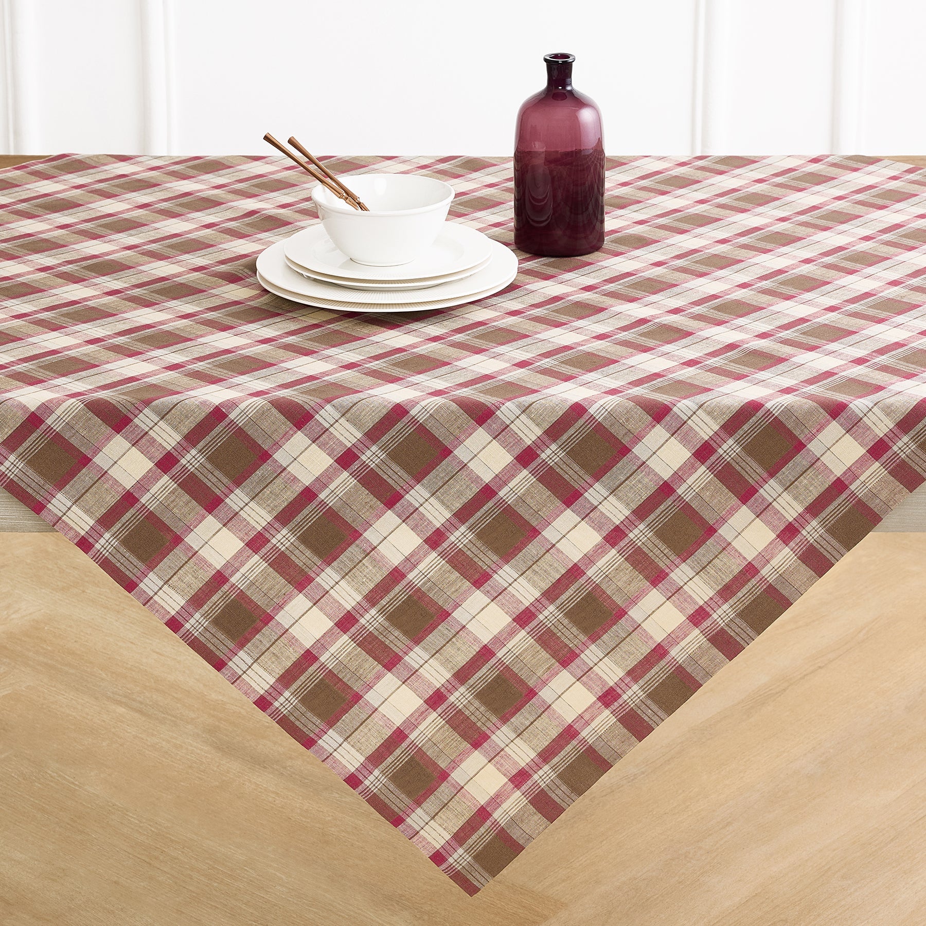 Rustic Plaid Table Throw