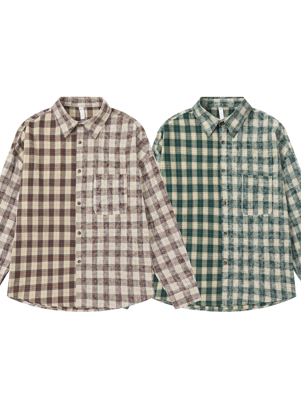 Men's Plaid Button Up Long Sleeve Shirt