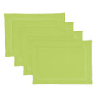 Linen Double Hemstitch Placemats, Set of 4