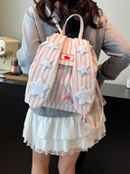 Striped Star Bunny Ear Backpack Bag