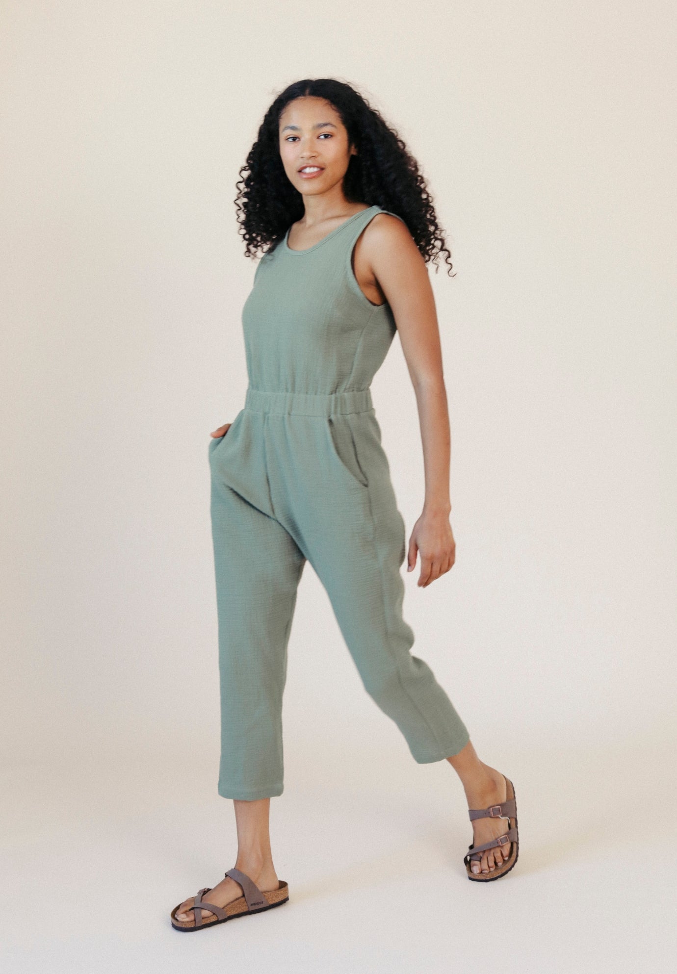 Jameela Organic Cotton Jumpsuit - Seagrass