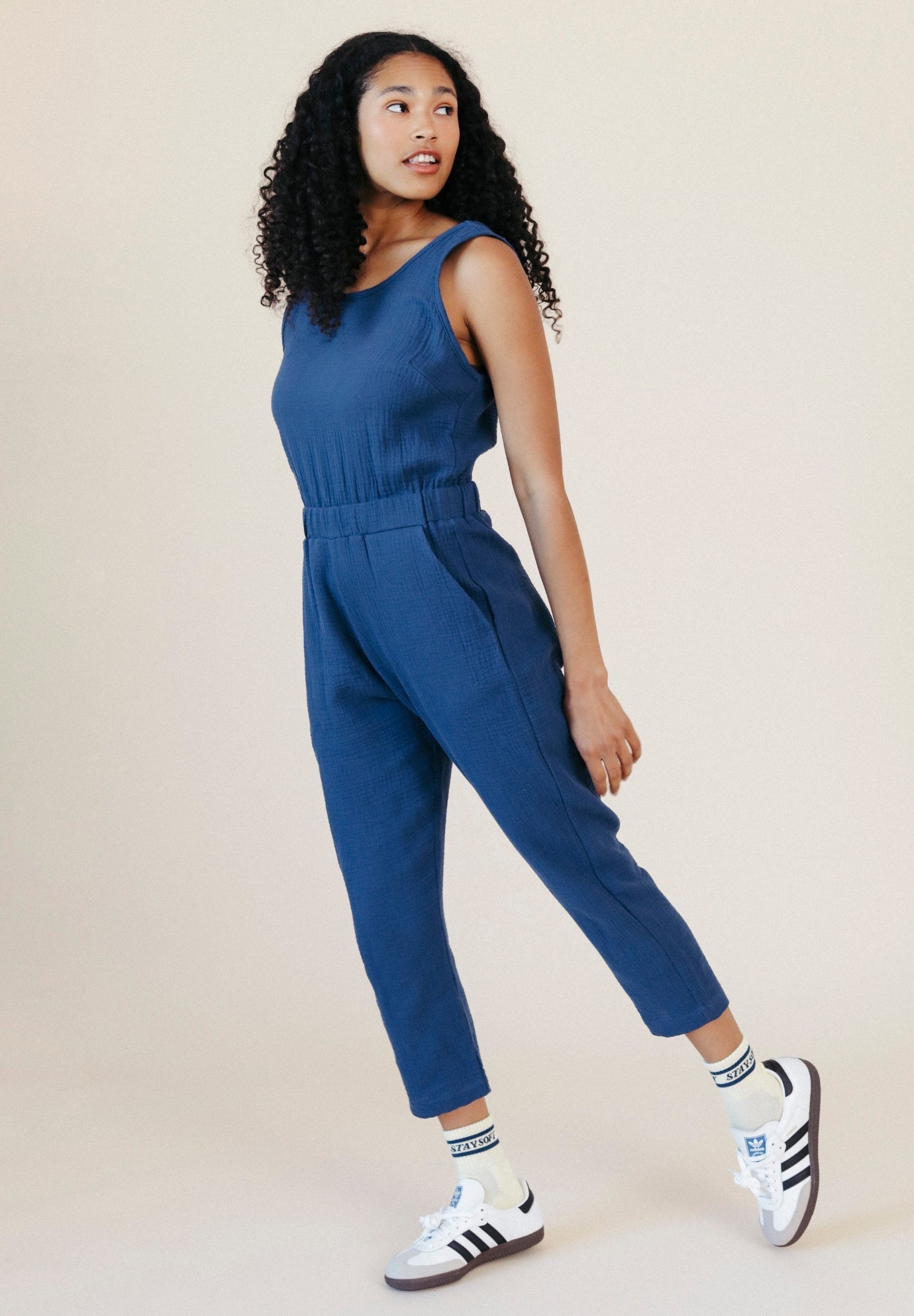 Jameela Organic Cotton Jumpsuit - Deep Sea