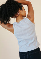 Charlie Ribbed Organic Cotton Tank - Heather Gray