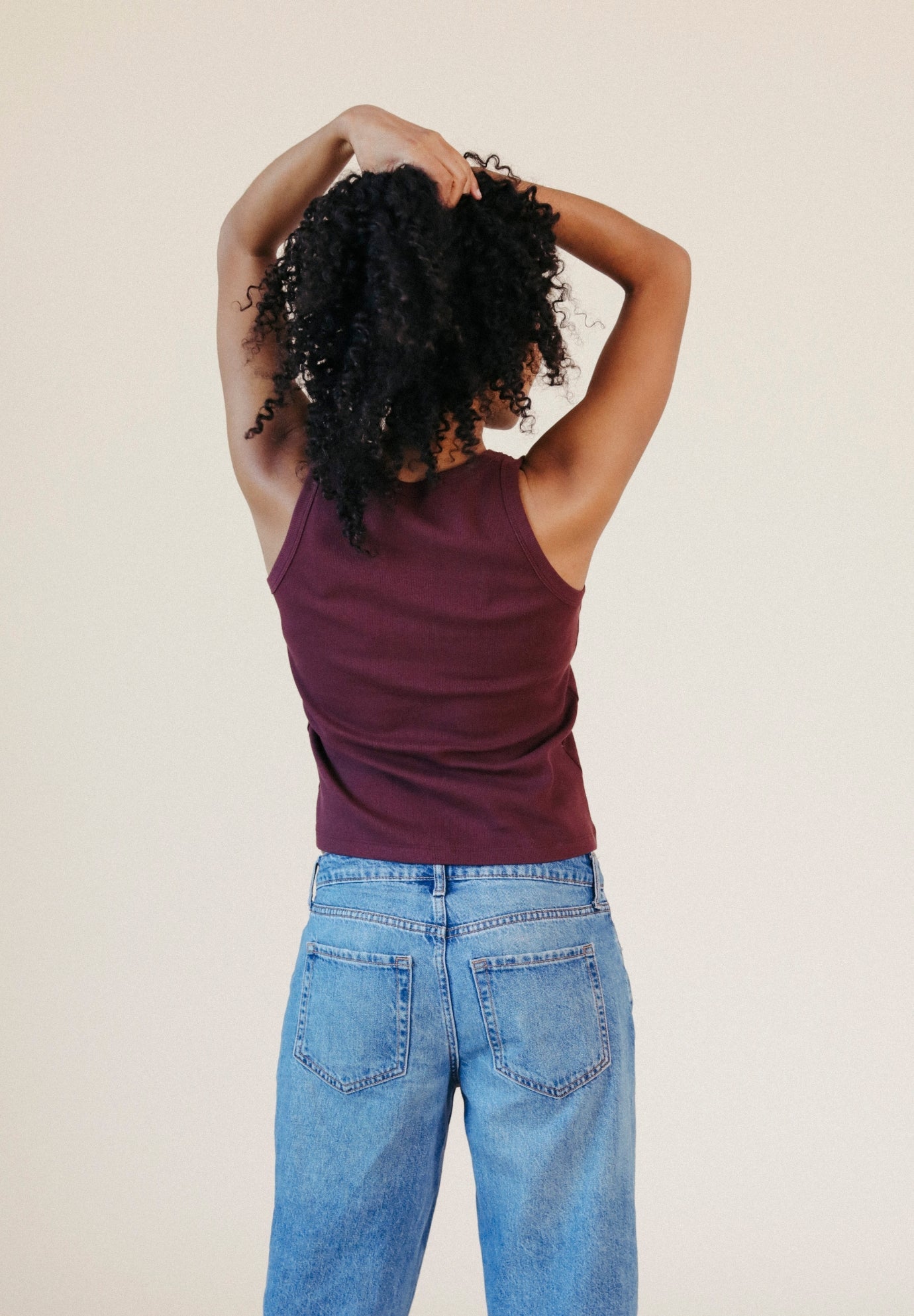 Charlie Ribbed Organic Cotton Tank - Port