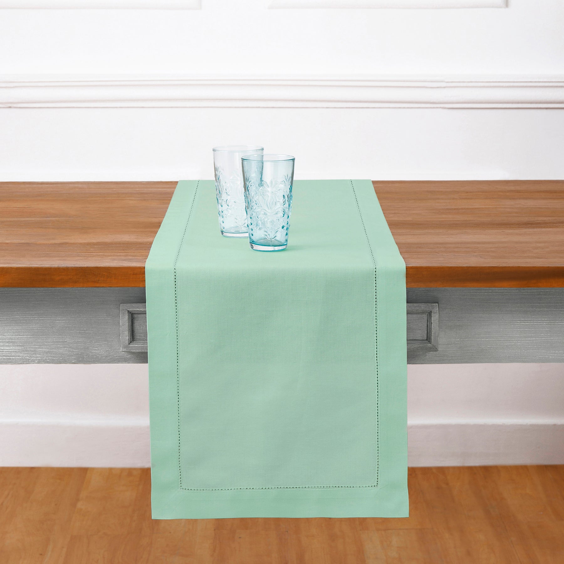 Cotton Linen Hemstitch Table Runner