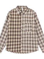 Men's Plaid Button Up Long Sleeve Shirt Coffee