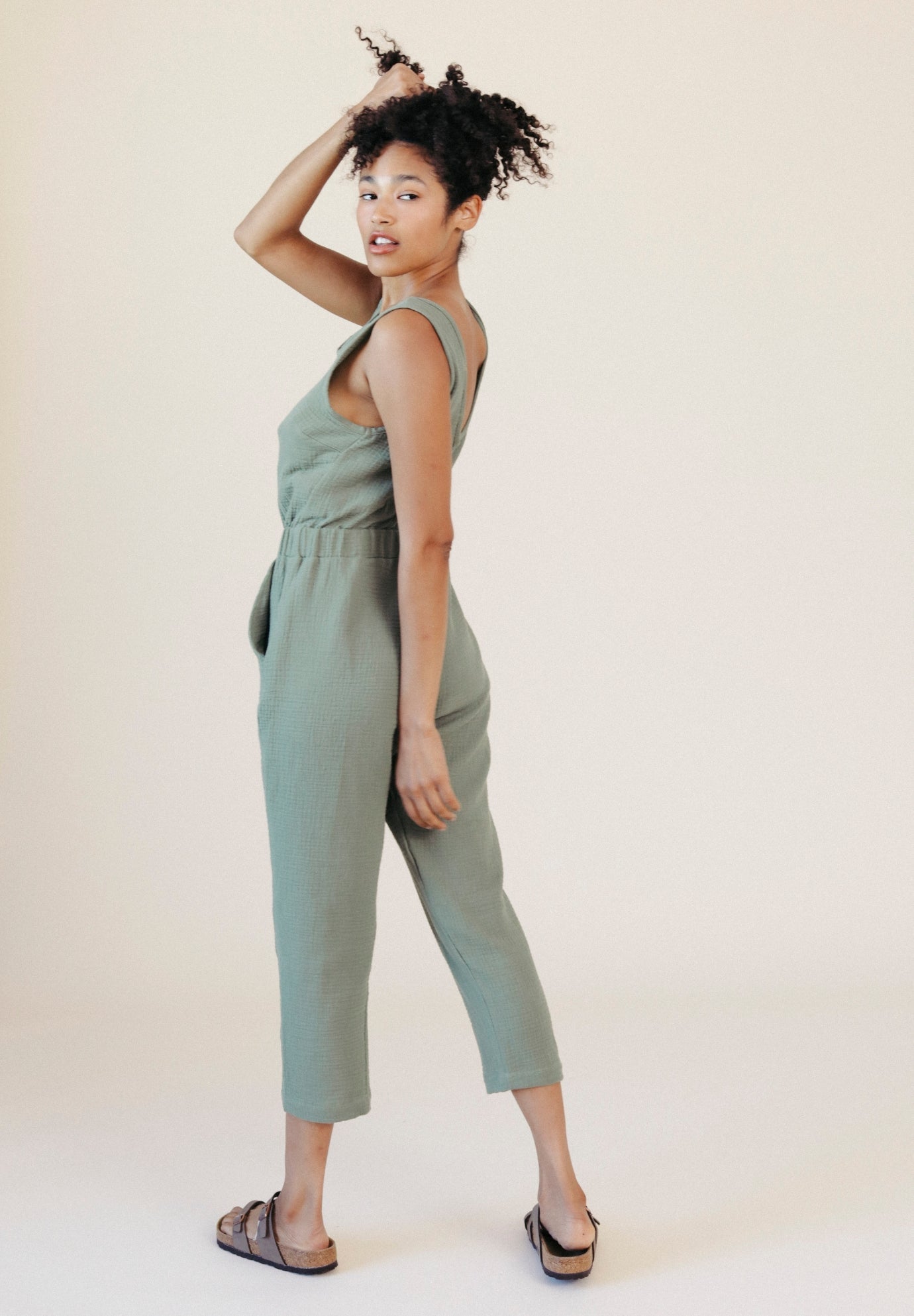 Jameela Organic Cotton Jumpsuit - Seagrass