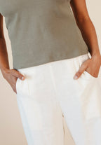 Charlie Ribbed Organic Cotton Tank - Sage
