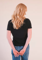Louise Organic Cotton + Tencel ™ V-neck Tee - Black