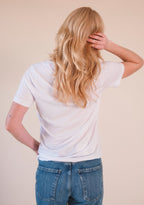 Louise Organic Cotton + Tencel ™ V-neck Tee - White