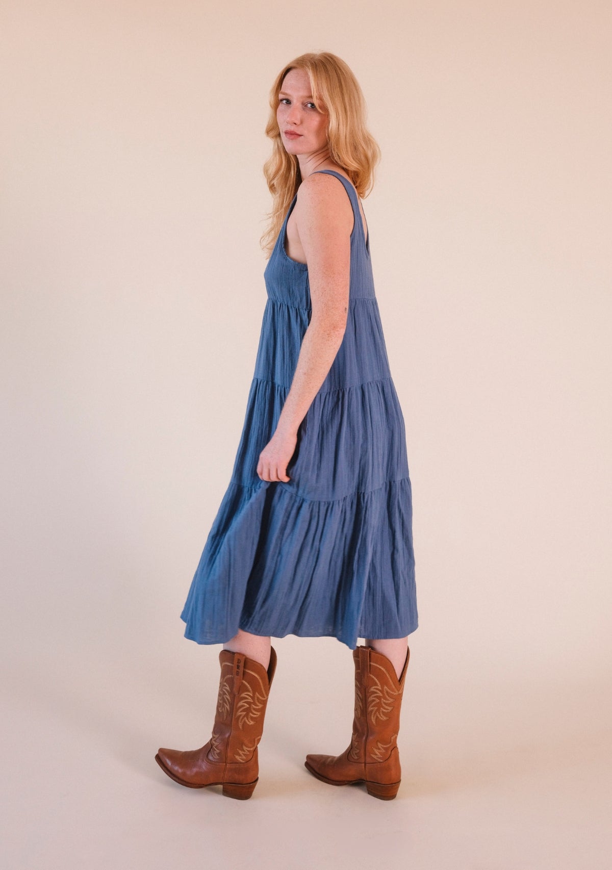 Teresa Tiered Tank Dress - Ocean