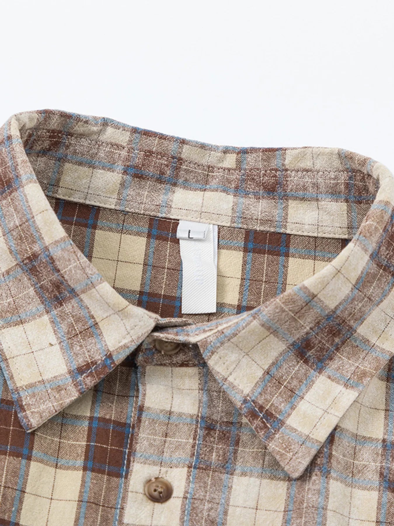 Men's Plaid Button Up Long Sleeve Shirt