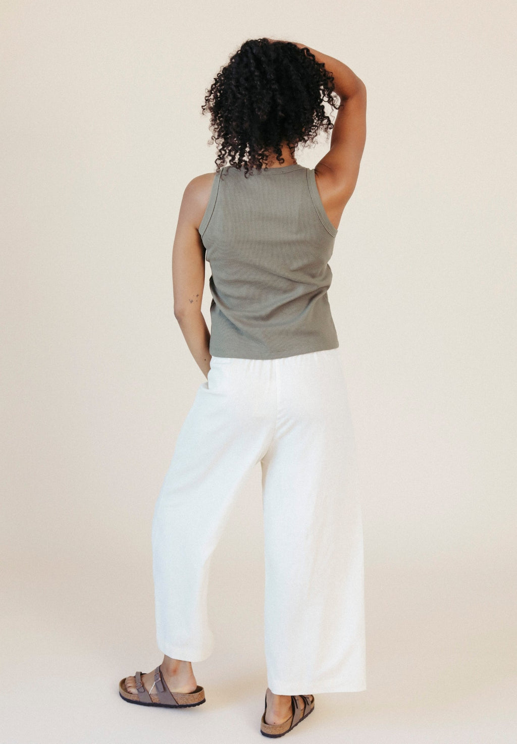 Charlie Ribbed Organic Cotton Tank - Sage