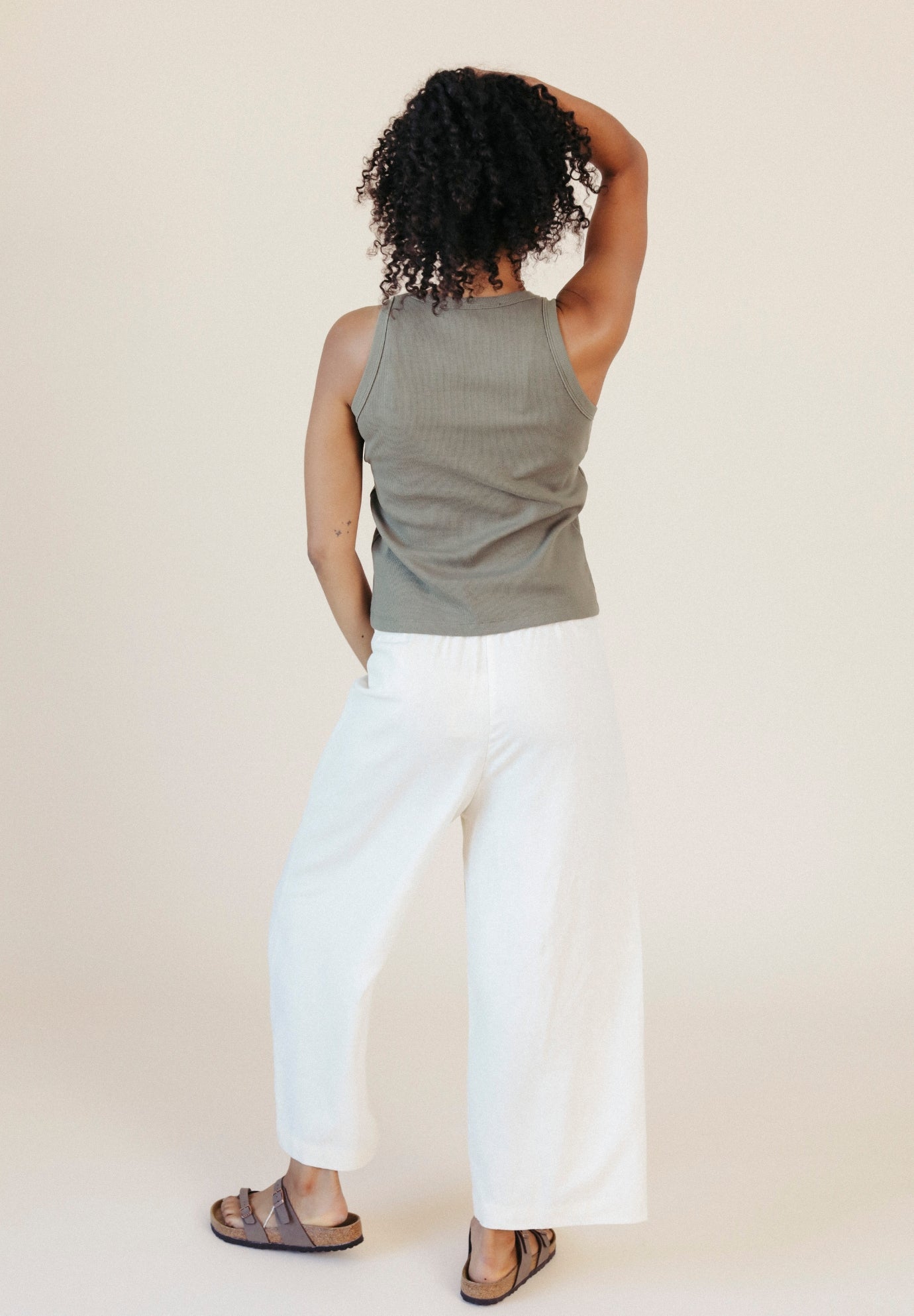 Charlie Ribbed Organic Cotton Tank - Sage