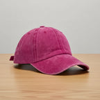Washed Curved-Brim Baseball Cap Cerise One Size