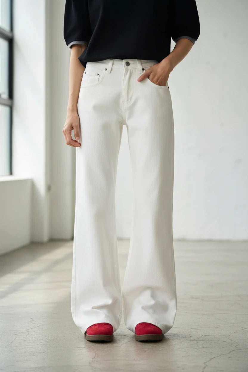 Men's Wide-Leg Pants White
