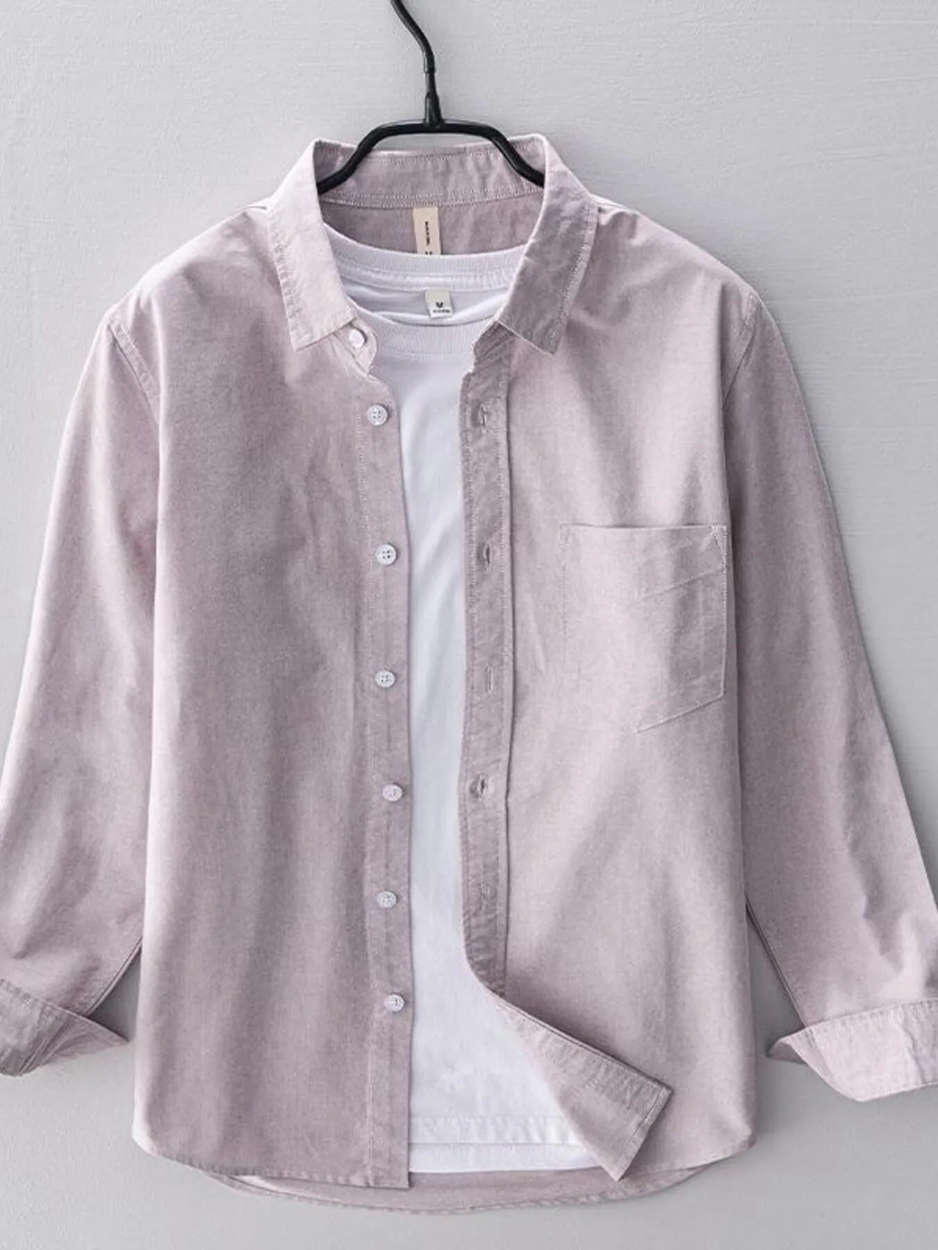 Men's Plus Size Long Sleeve Button Up Shirt Khaki