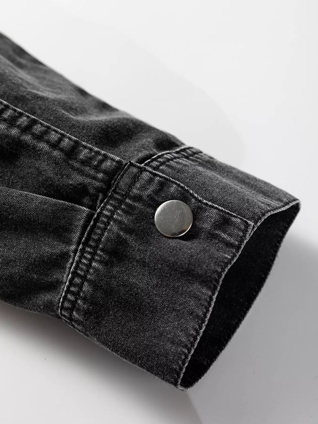 Chest Pocket Raw Hem Denim Loose Shirt Dress