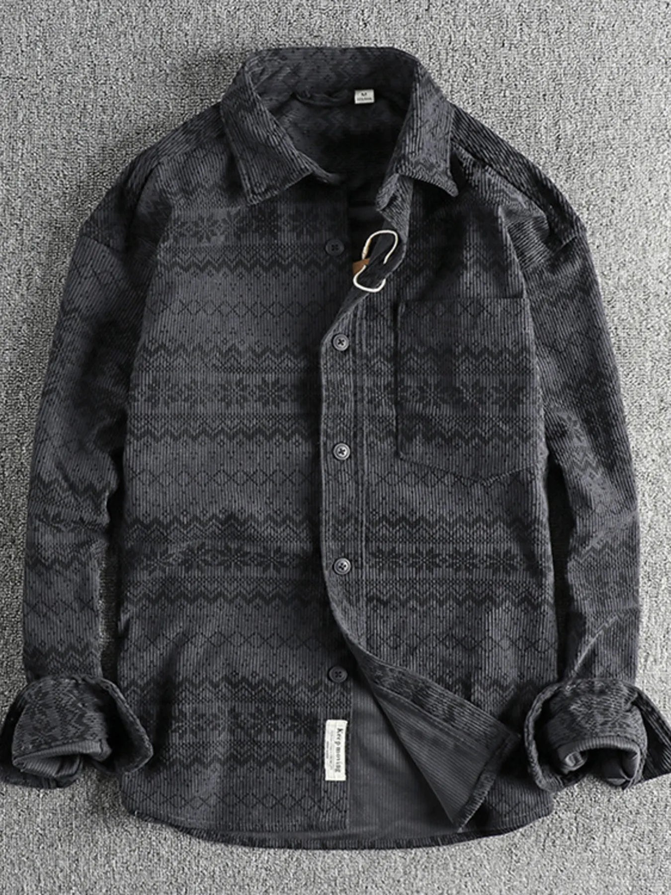 Men's Button Up Long Sleeve Shirt Blue-gray