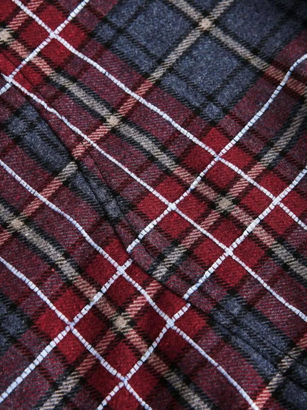 Men's Plaid Shirt with Frayed Hem Detail