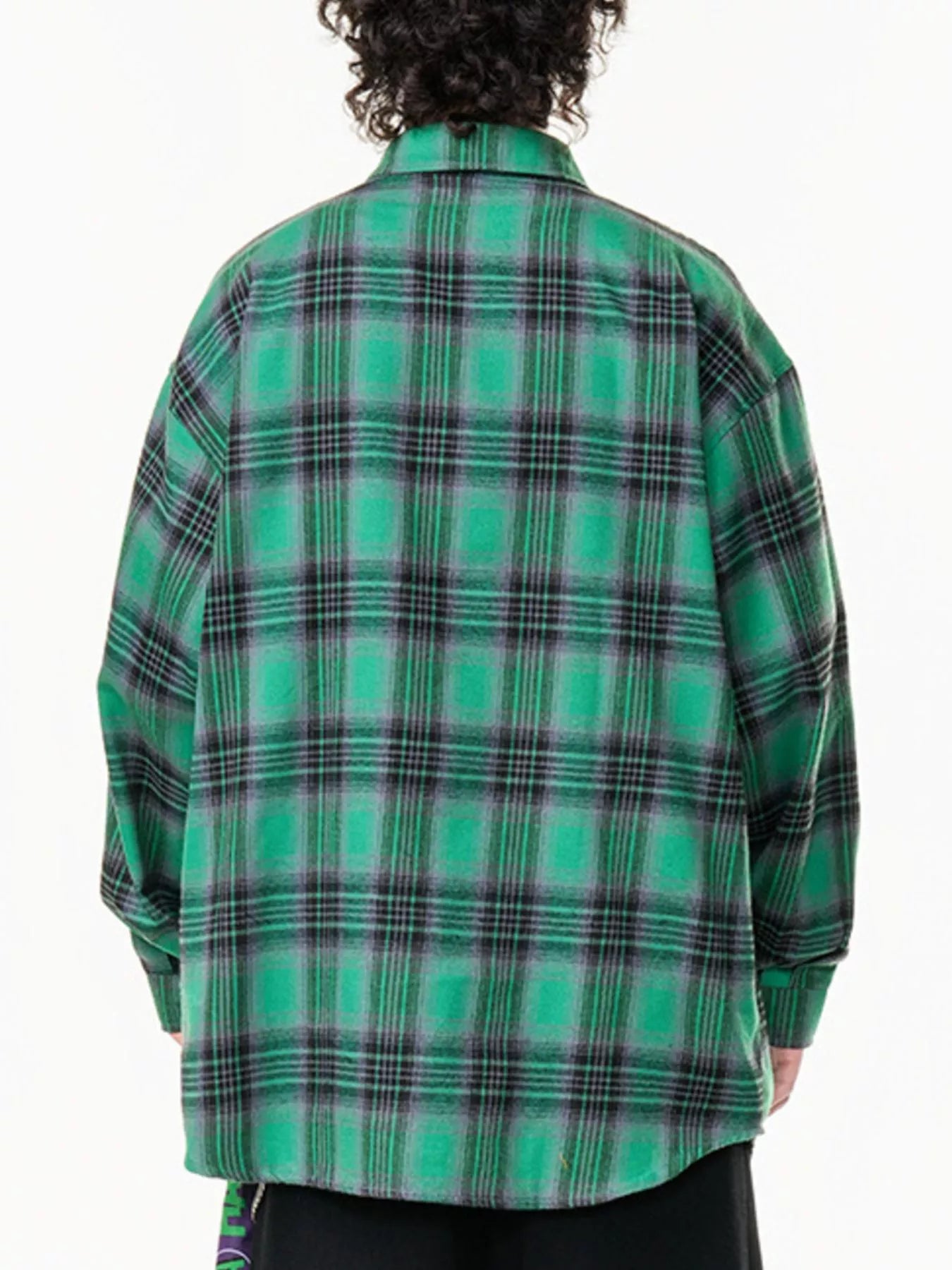 Men's Oversized Plaid Button Up Shirt