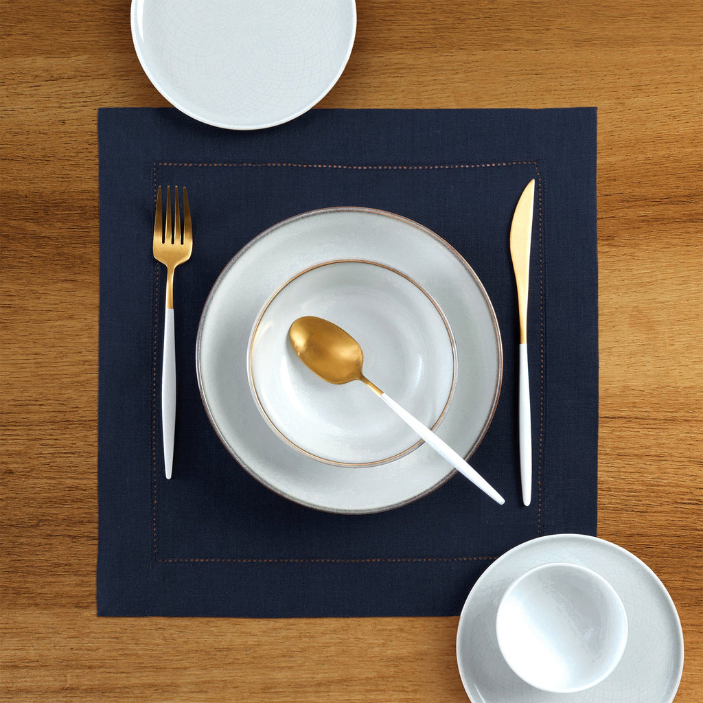 Classic Hemstitch Square Placemats, Set of 4