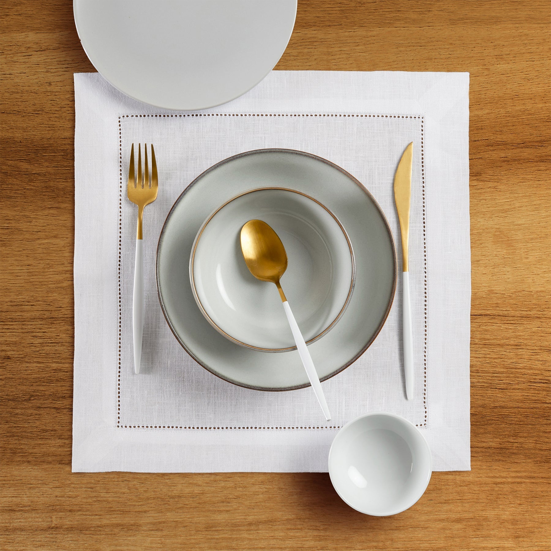 Classic Hemstitch Square Placemats, Set of 4