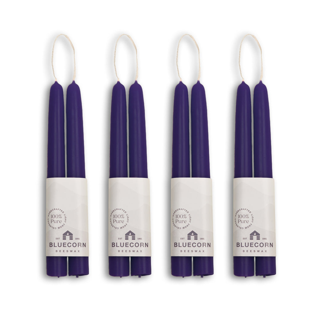 Hand-Dipped Beeswax Taper Candles - Bulk 4-Pair Bundle