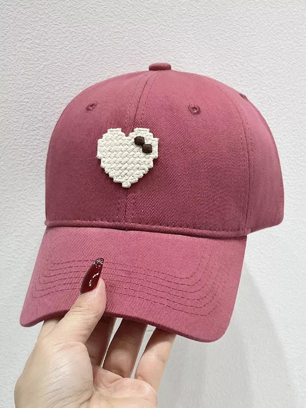 Heart Adjustable Baseball Cap Strawberry One Size