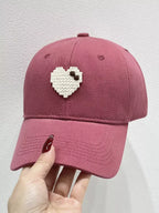 Heart Adjustable Baseball Cap Strawberry One Size