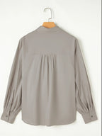 Button Up Lantern Sleeve Shirt