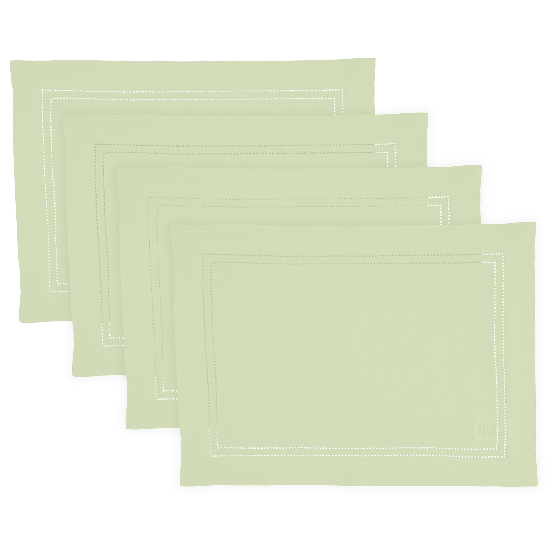 Linen Double Hemstitch Placemats, Set of 4