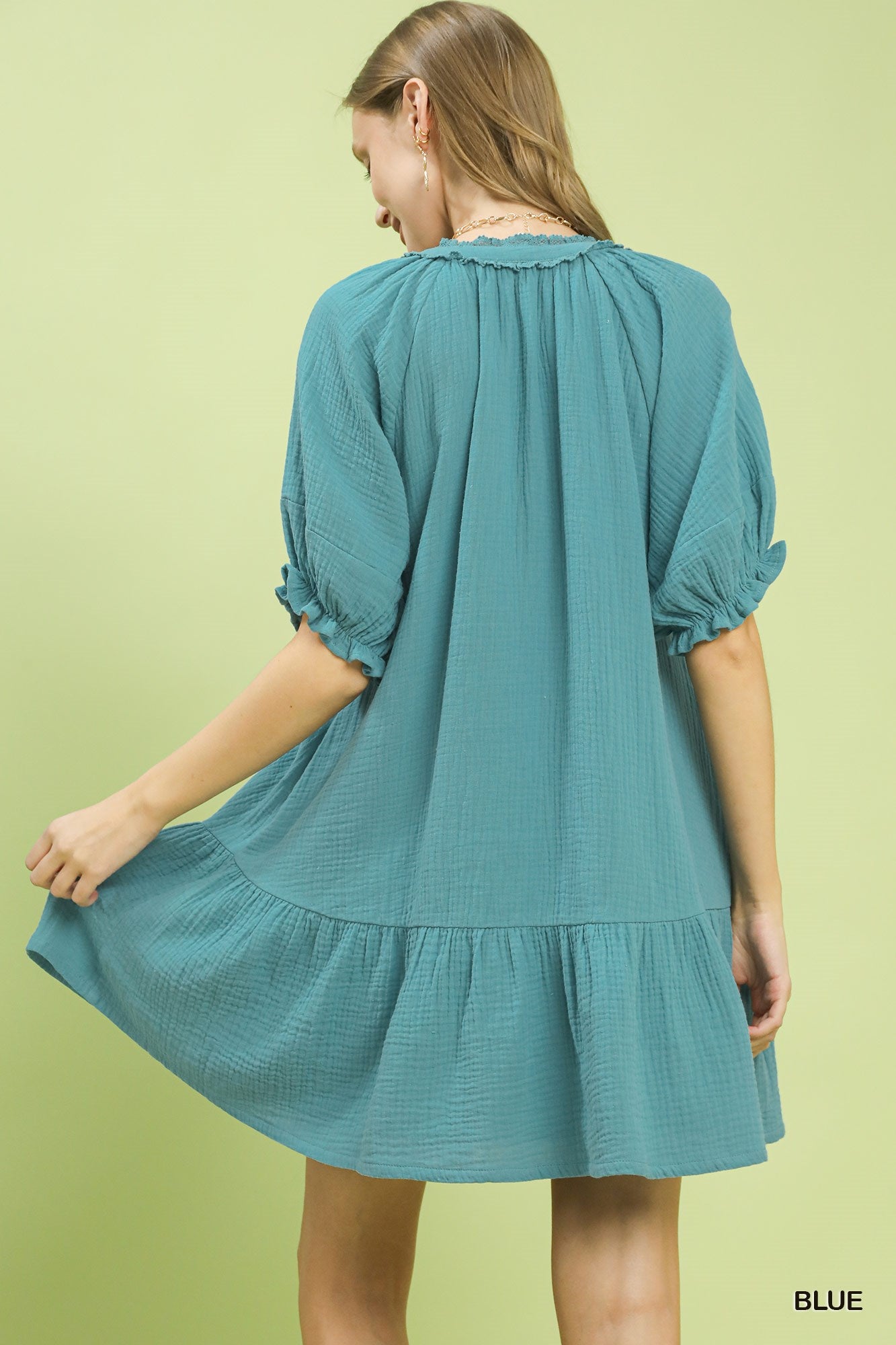 Umgee Cotton Gauze Mini Dress