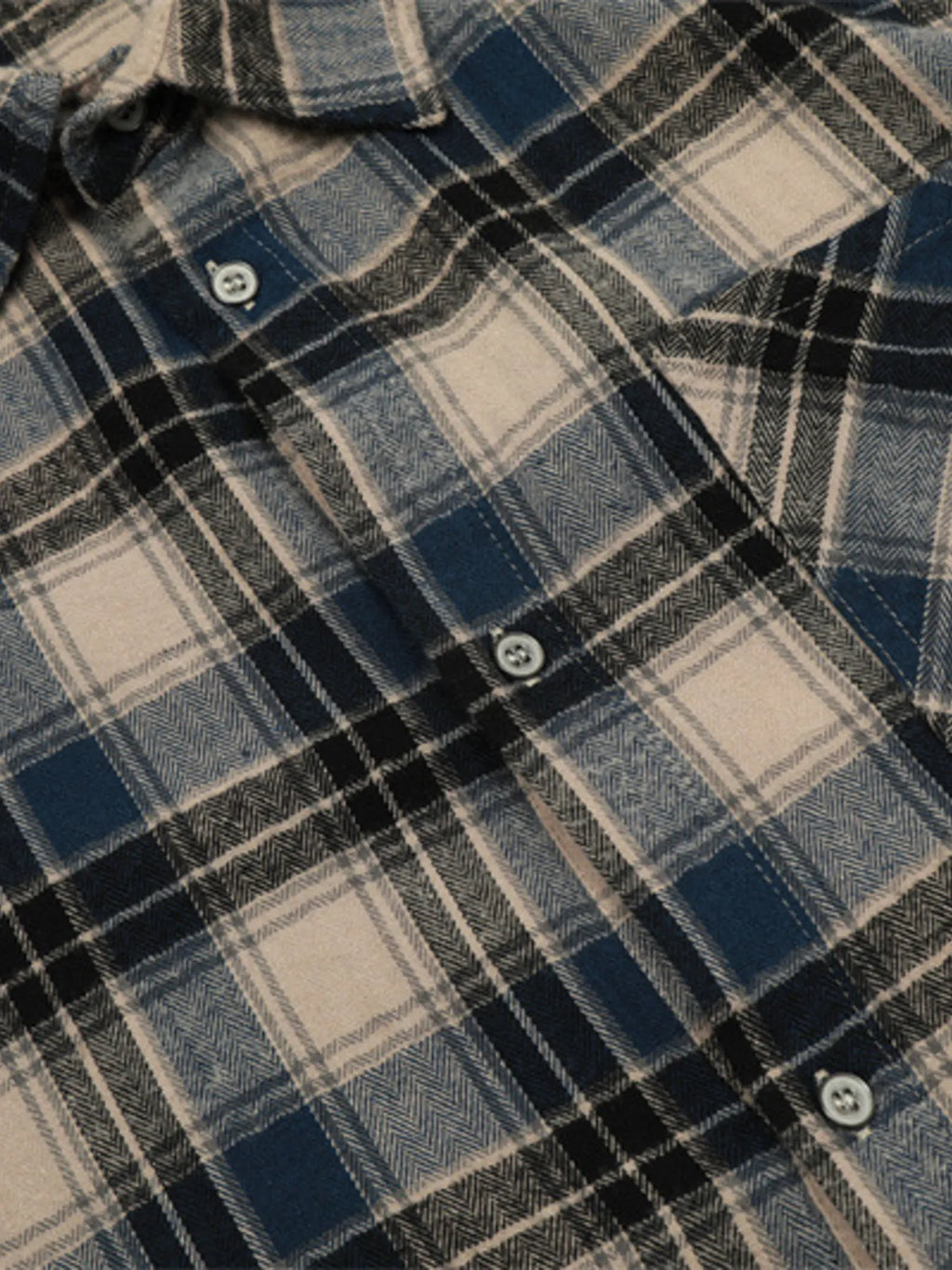 Men's Plaid Long Sleeve Shirt with Raw Hem