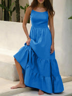 Tiered Maxi Cami Dress with Ruffled Hem