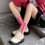 Contrast Striped Crew Socks