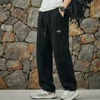 Men's Plus Size Casual Wide-Leg Drawstring Pants Black