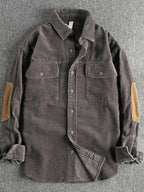 Men's Plus Size Button Up Corduroy Shirt Grey