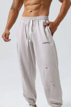 Men's Plus Size Distressed Drawstring Joggers