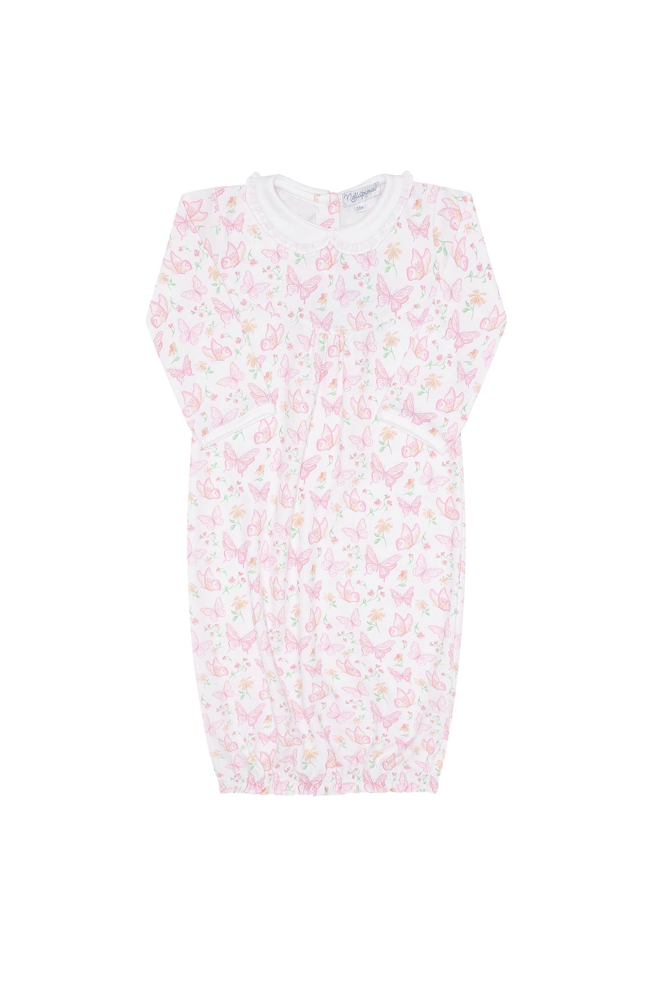 Butterflies Print Gown Pink