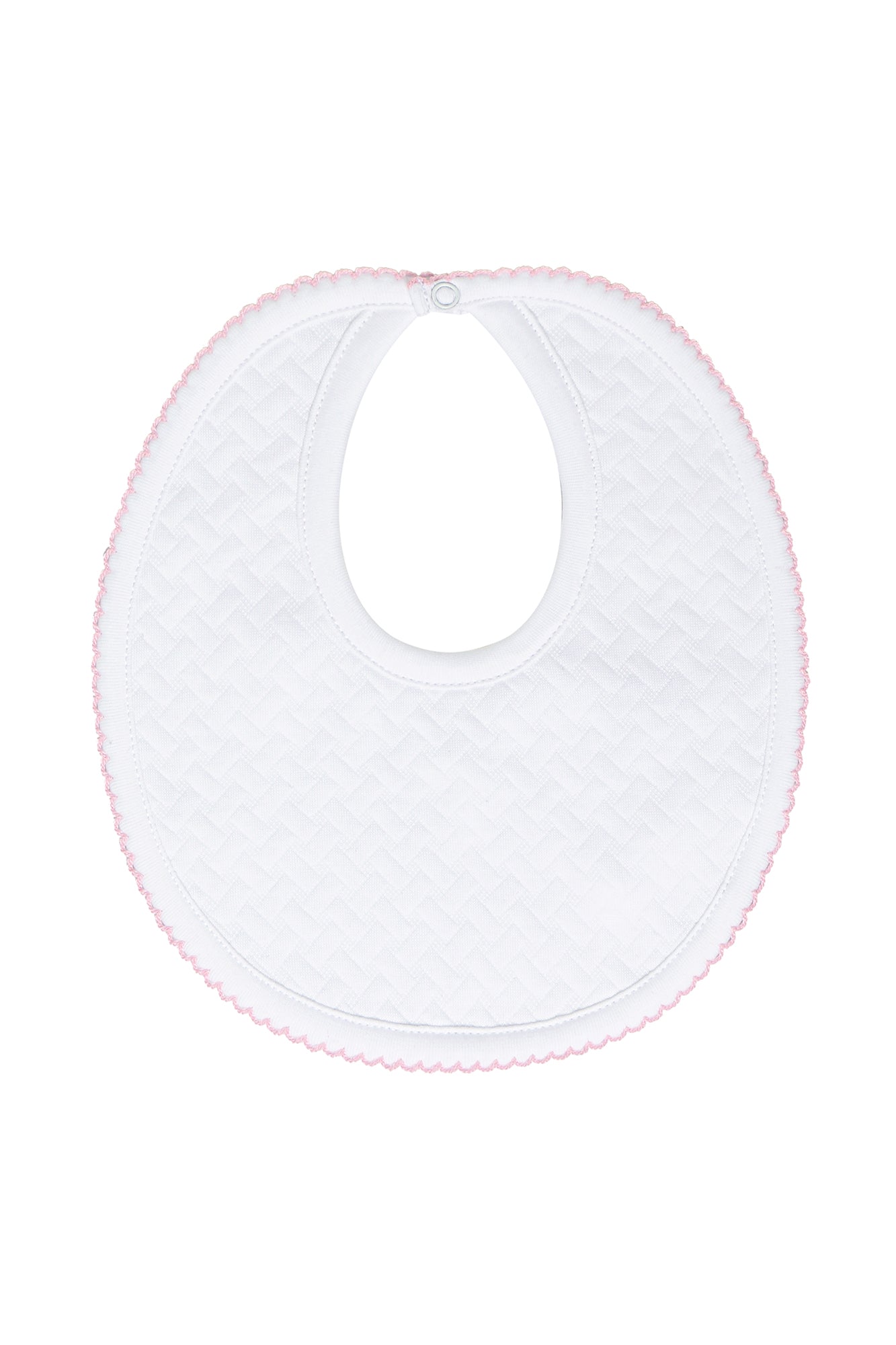 Basket Weave Baby Bib Pink PT One Size