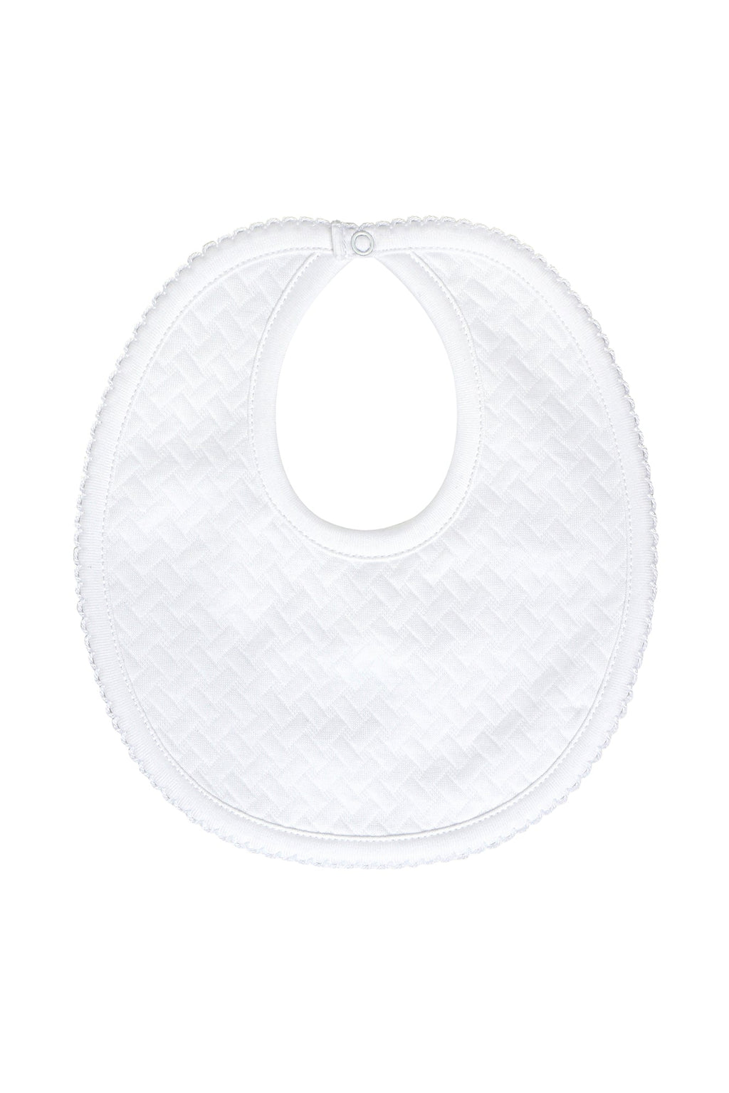 Basket Weave Baby Bib White PT One Size