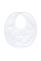 Basket Weave Baby Bib White PT One Size