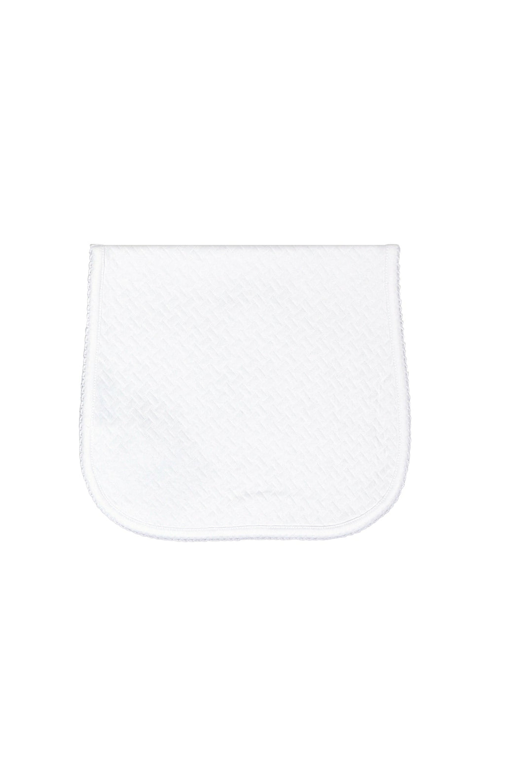 Basket Weave Baby Burp Cloth White PT One Size