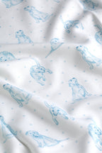 Blue Puppy Love Print Blanket