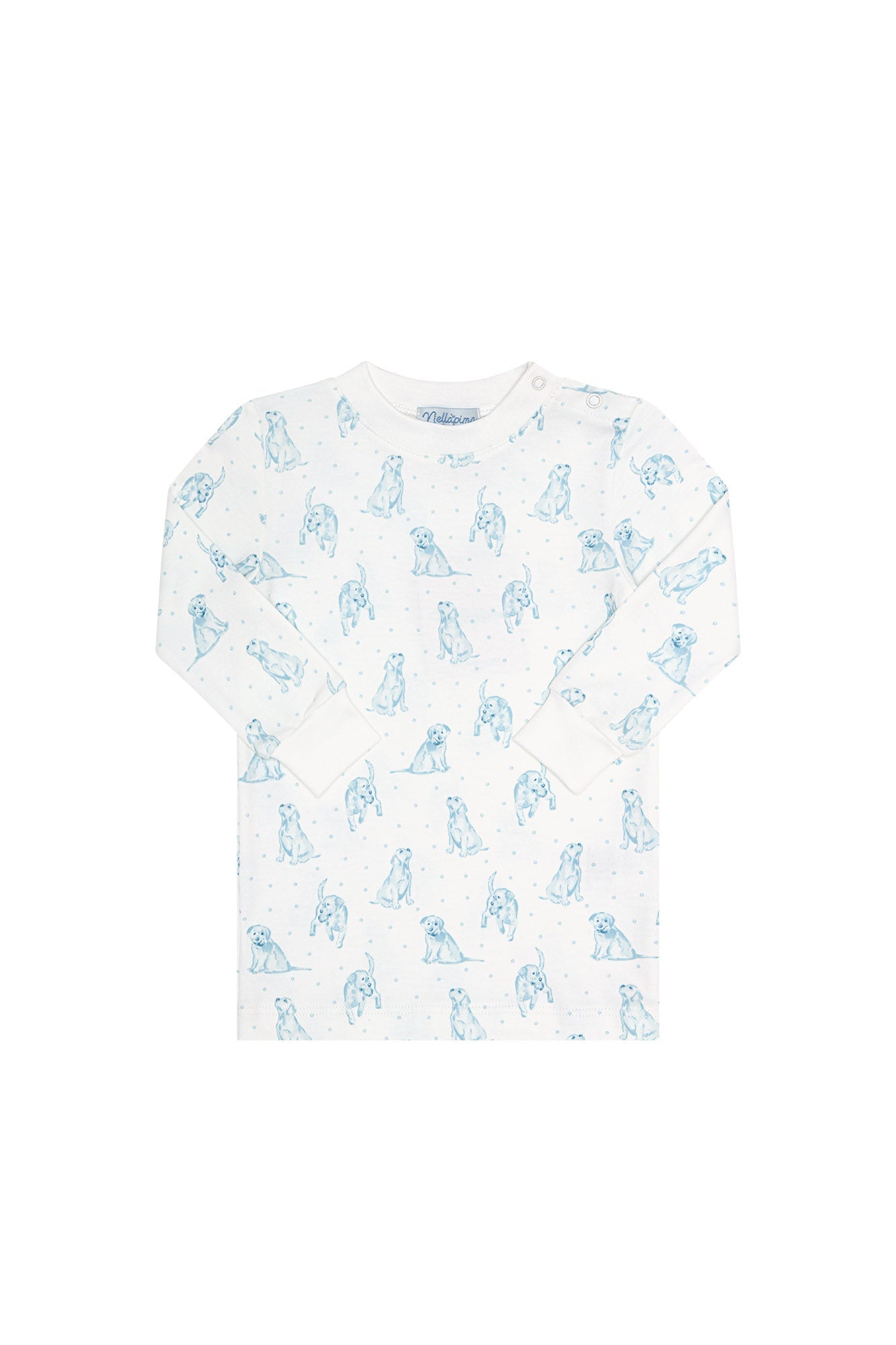 Blue Puppy Love Print Pajamas