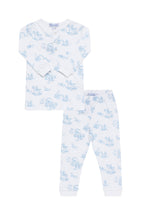 Blue Toile Baby Pajamas Blue