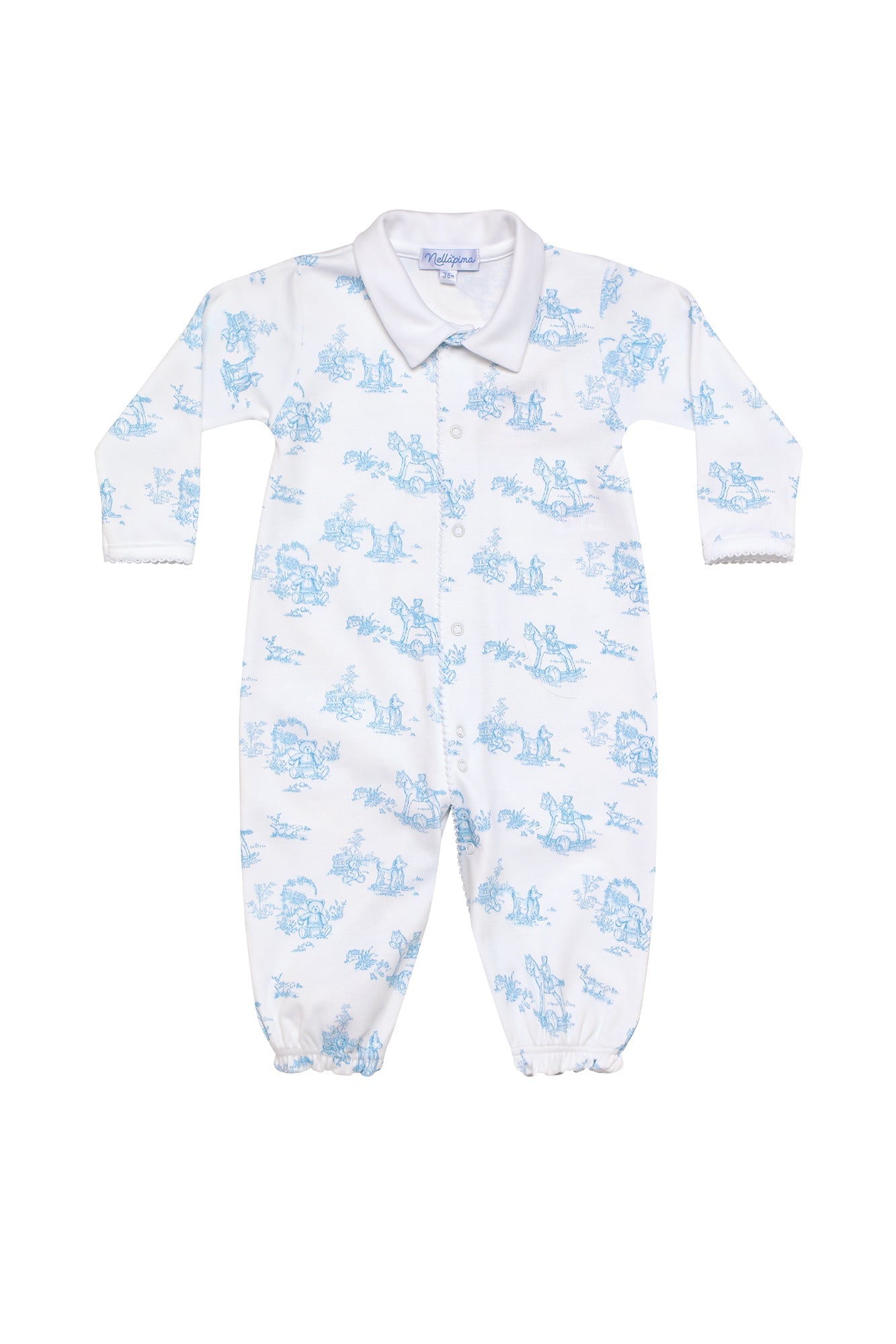 Blue Toile Baby Converter Gown Blue